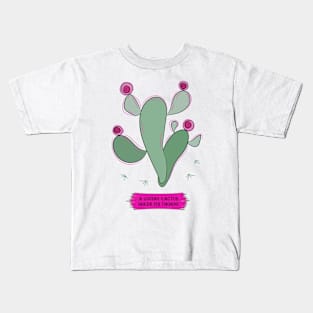 Pastel green bald cactus Kids T-Shirt